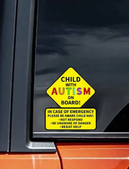 A child with Autism on board sticker