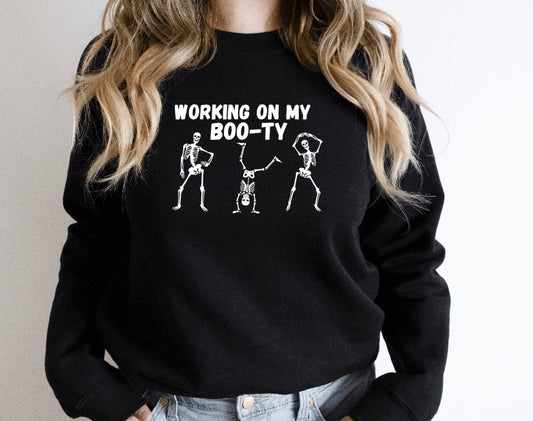 Working on my boo-ty sweatshirt