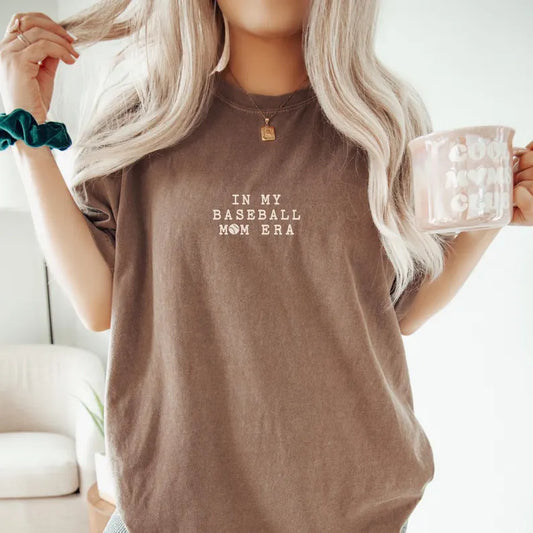 In my baseball mom era tee