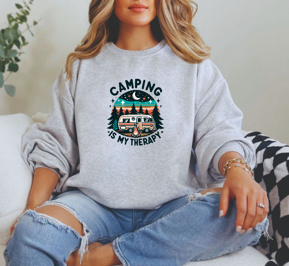 Camping is my therapy sweatshirt