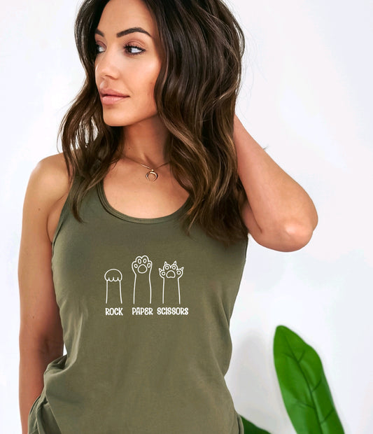 Rock paper scissors tank top