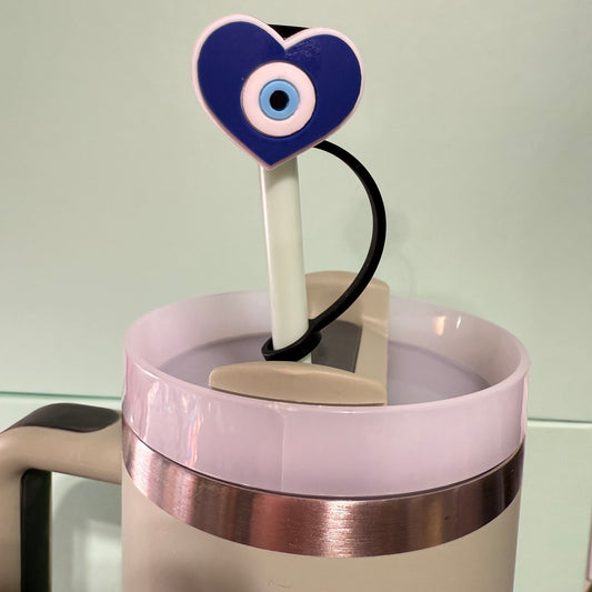 Evil eye straw topper