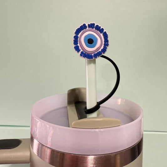 Evil eye straw topper