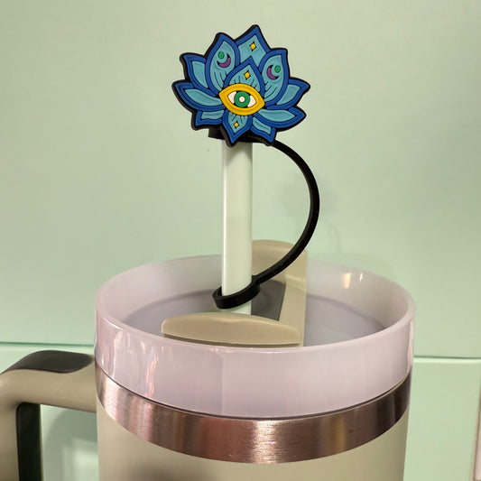 Evil eye straw topper