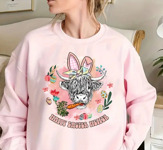 Happy Easter heifer sweatshirt