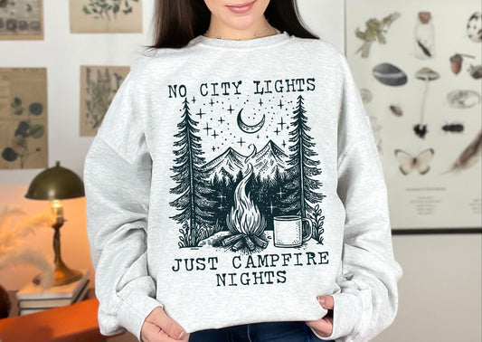 No city lights just campfire lights sweatshirt