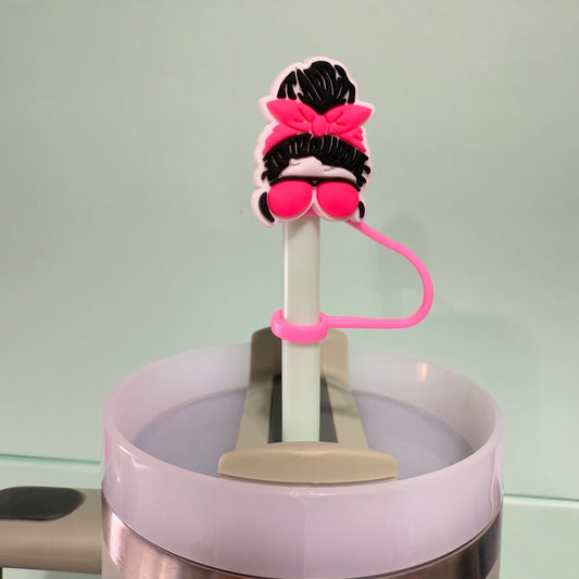 Messy bun straw topper