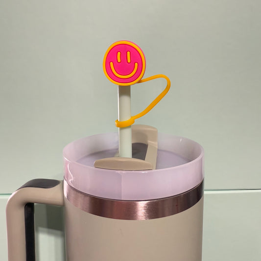 Smiley straw topper