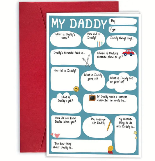 Father’s Day card (fill in the blanks)