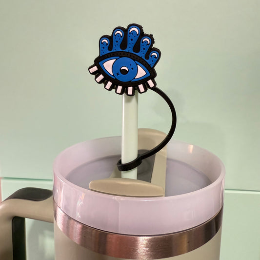 Evil eye straw topper