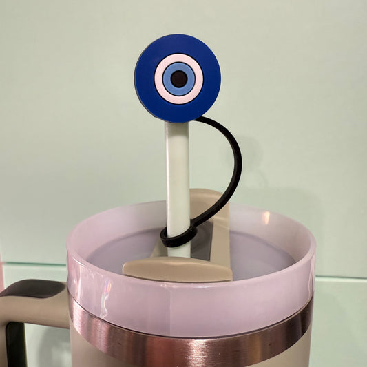 Evil eye straw topper