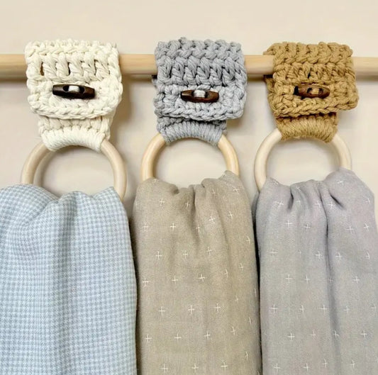 Macrame towel hanger