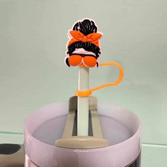 Messy bun straw topper