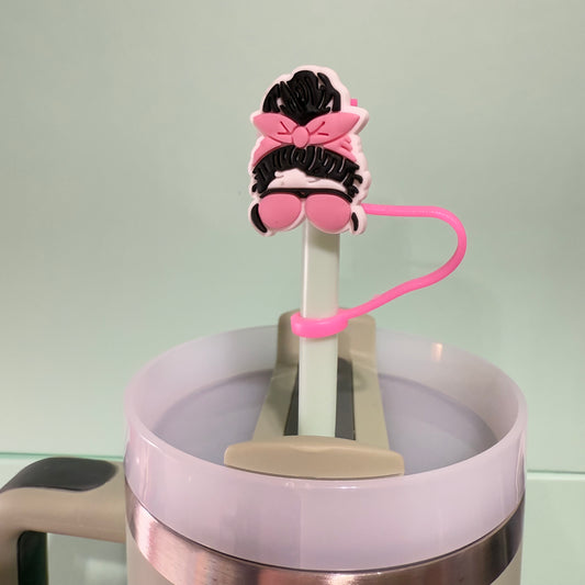 Messy bun straw topper