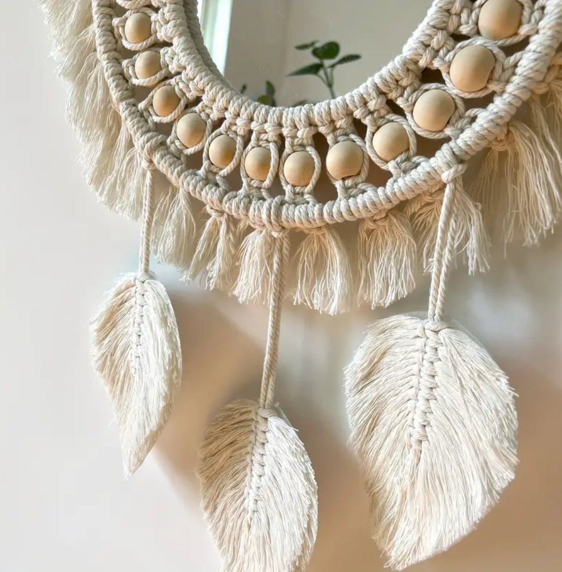 Macrame mirror wall decor