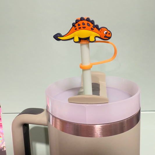 Dinosaur straw topper