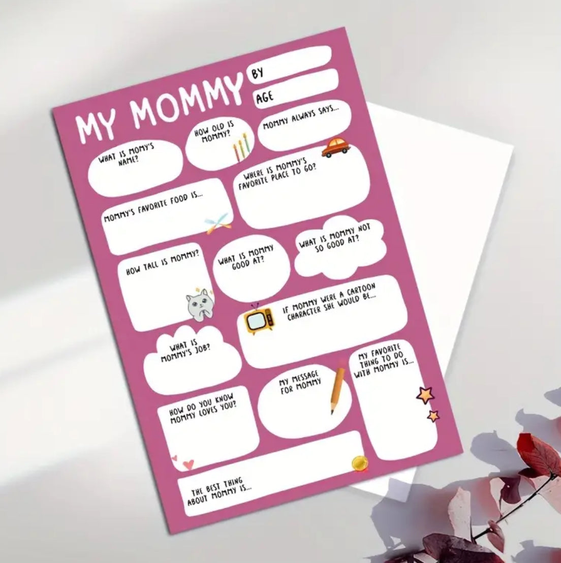 Mother’s Day card (fill in the blanks)