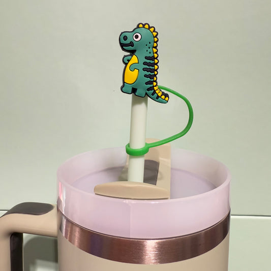 Dinosaur straw topper