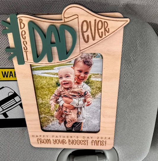 Best dad ever visor photo holder