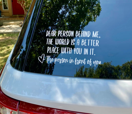 Dear person decal