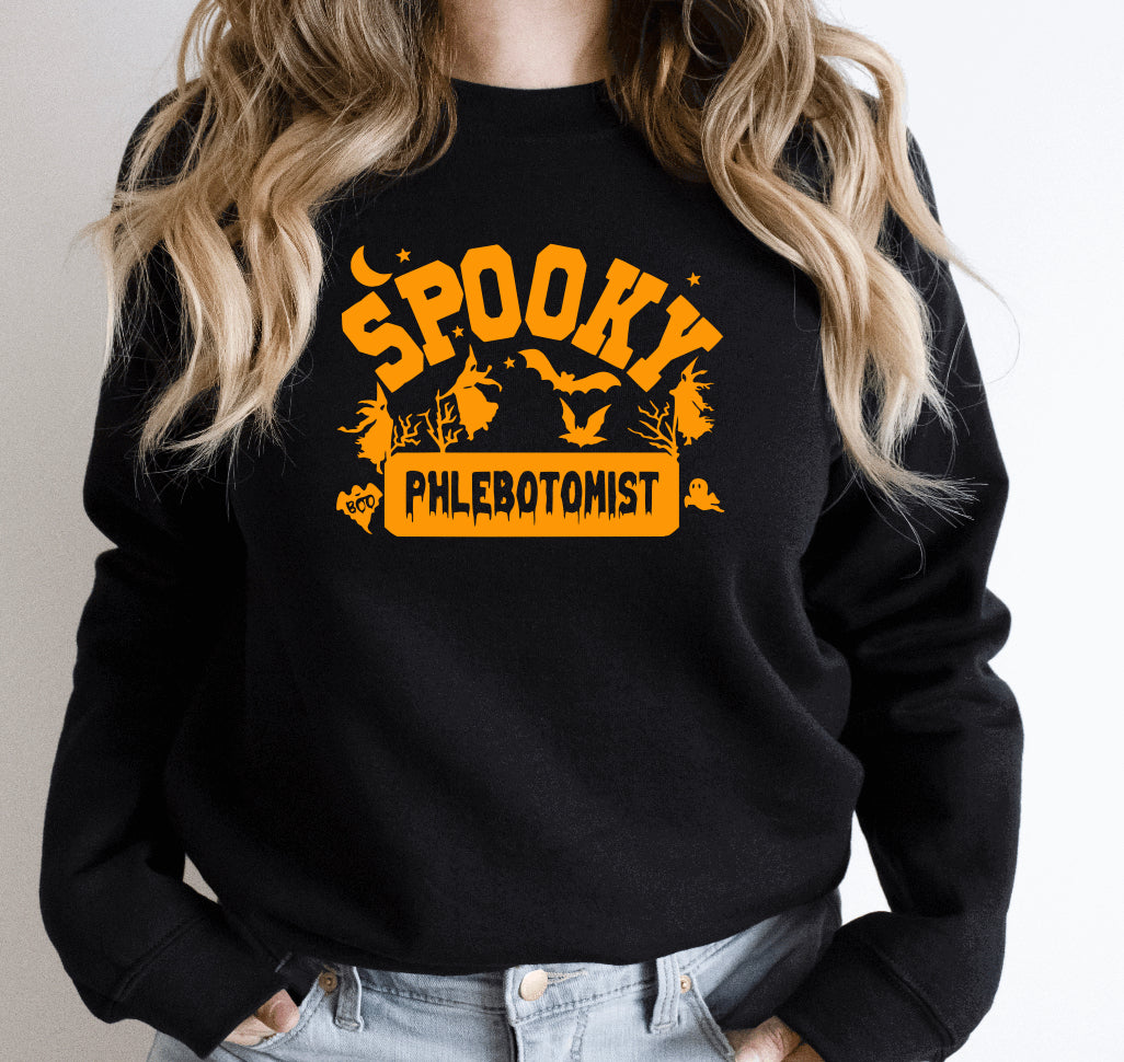 Spooky phlebotomist sweatshirt