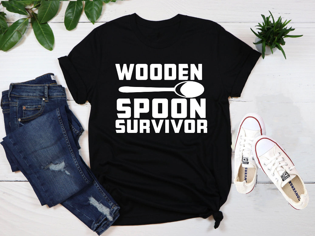 Wooden spoon survivor t shirt