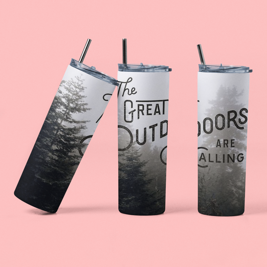 The great outdoors are calling 20oz tumbler