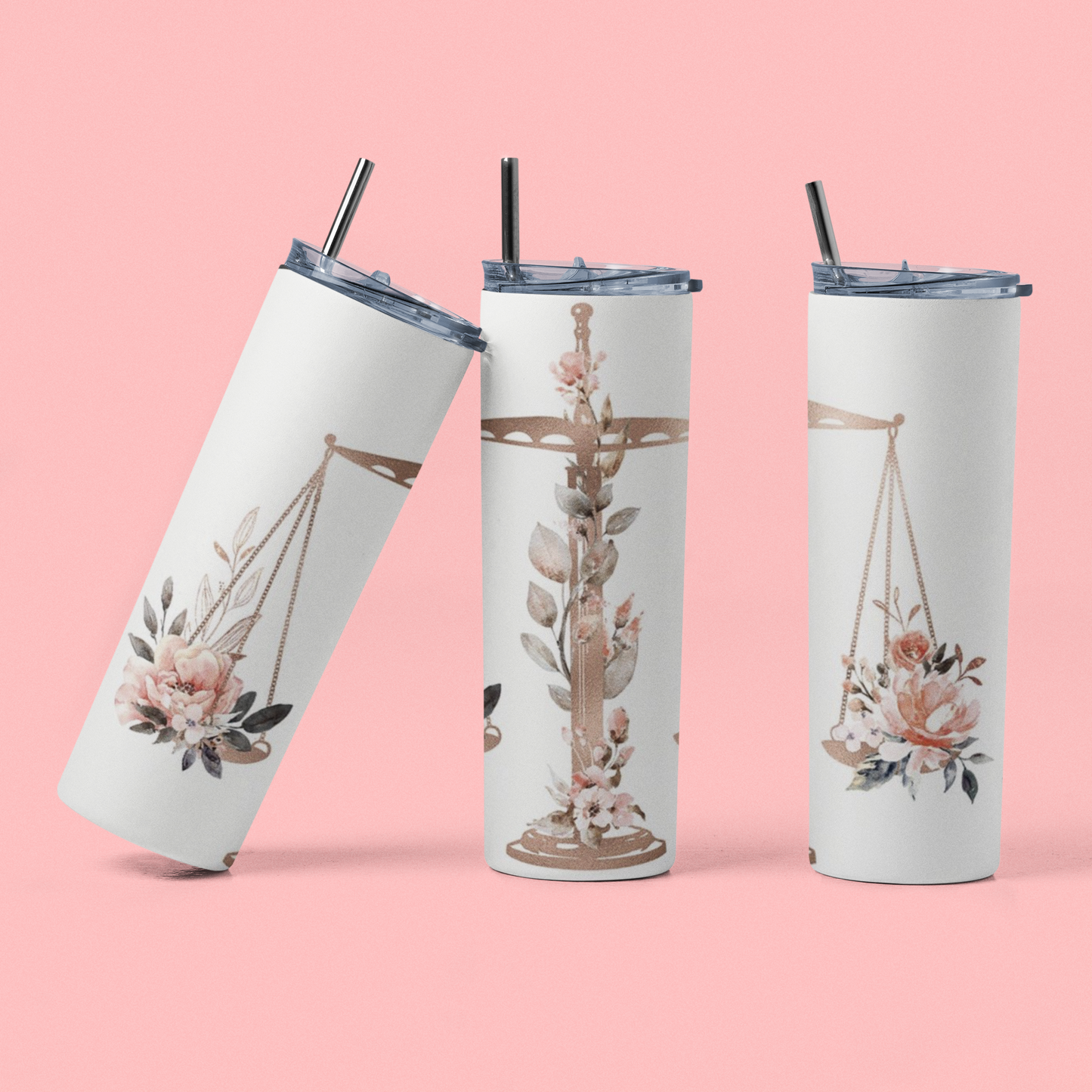 Floral scale 20oz tumbler