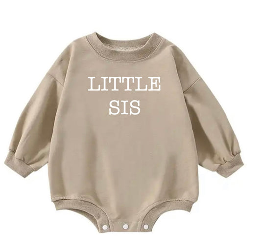 Little sis sweatshirt romper