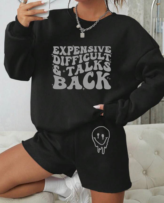 Talks back shorts set