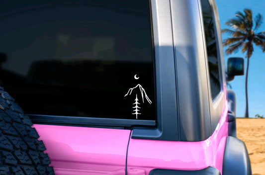 Mountain tree decal