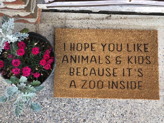 I hope you like animals and kids doormat